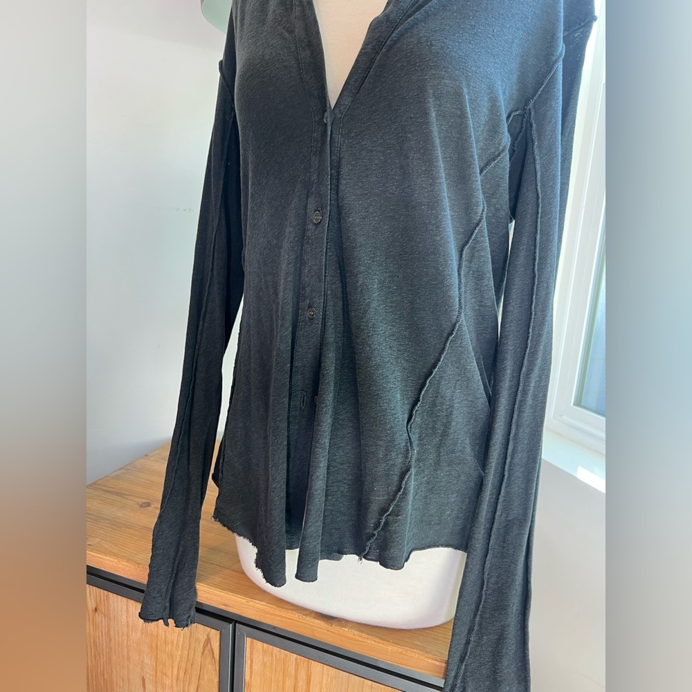 James Perse Cotton/linen blend grey long sleeve - Picture 3 of 8